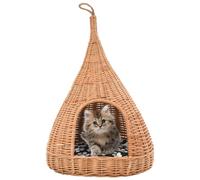 Cesta per Gatti con Cuscino 40x60cm Teepee Salice Naturale
