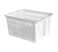 Mobil Plastic cesta per pane - cassa traforata in plastica per alimenti sovrapponibile e impilabile 50 litri con manici - colore bianco neutro