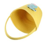 Cesta Piccola Intrecciata Manico, per Caramelle e Accessori | Cotone Giallo, Stile Carino e Innovativo, per Feste, Decorazione Cameretta, Genitori e Fotografi