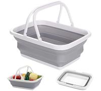 Cesta Pieghevole Bucato, Catino Pieghevole, Secchio Pieghevole, Portabiancheria Pieghevole in Plastica, Bacino Multiuso Pieghevole, Cesto di Verdure in Plastica Pieghevole, per Campeggio e Casa