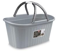 CESTA PORTABIANCHERIA C/MAN.ELEGANCE LT.35 GRIGIA-STONE