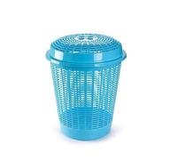 Cesta Portabiancheria Cestone Forato in Plastica Blu Chiaro 50 Litri