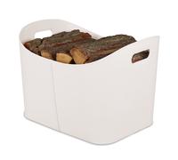 Cesta portalegna in similpelle bianco crema Borsa porta legna Cesto camino