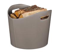 Cesta portalegna in similpelle grigio scuro Borsa porta legna Cesto per camino