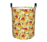 Cesta Portaoggetti Bees Beehive Jars Of Honey Flowers Portatile Lavaggio Borsa Pieghevole Ceste Per La Biancherias Per Abiti Sporchi Camera Bagno 40X50Cm