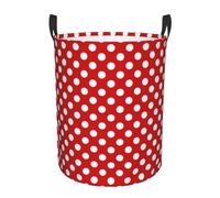 Cesta Portaoggetti White Polka Dot Bright Red Stabile Cesto Della Biancheria Robusto Ceste Per La Biancherias Per Vestiti Bucato Abiti Sporchi 40X50Cm