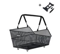 Cesta posteriore per bicicletta con piastra in acciaio Basil Cento Mik Noir