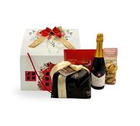Cesta Regalo Natalizia Premium CDB con Panettone al Cioccolato della Signoria, Asti, Moscato, Cantucci e Cioccolatini - Idea Regalo Artigianale Natale