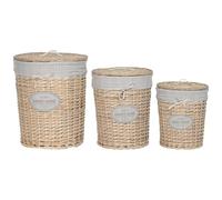 CESTA ROPA SET 3 MIMBRE ALGODON 45X45X55 CREMA