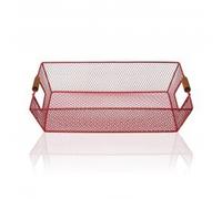Cesta Rossa in Metallo - Cestino Multiuso per Frutta Dolci Alimenti 35x25 cm H 8