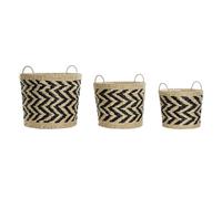 CESTA SET 3 FIBRA 40X40X35 NATURAL MARRON CLARO