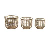 CESTA SET 3 FIBRA MAIZ 39X39X32 NATURAL MARRON