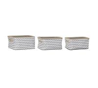 CESTA SET 3 POLIESTER YUTE 36X31X20 ZIG ZAG GRIS