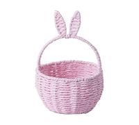 Cesta tejida de Pascua, decoración de Pascua con orejas de conejo, cestas de flores de picnic con asa, cestas de huevos de Pascua en forma de conejo para niños, para frutas, dulces, (A1-A, taglia