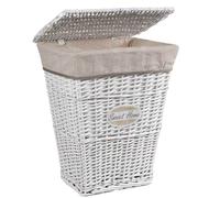CESTA VIMINI 55 cm RETTANGOLARE Shabby Chic BAGNO SALOTTO CUCINA OGGETTI CUORI