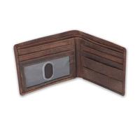 CestAntiQ Portafoglio da uomo, in vera pelle, con blocco RFID, portafoglio da uomo, sottile, capacità extra e cuciture forti, elegante portafoglio in pelle pieno fiore, regalo per uomo (marrone),