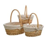 Cestas De Mimbre Buff Forradas Set 3 Pzas