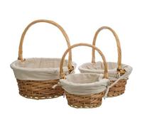 Cestas De Mimbre Buff Forradas Set 3 Pzas
