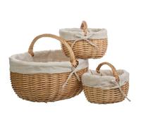 Cestas De Mimbre Buff Forradas Set 3 Pzas