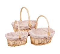 Cestas Mimbre Forrado Set 3 Pzas