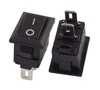 C'EsTBon 10PCS 21x15mm Nero AC 250V 6A 2 Pin SPST On/off Snap-in Barca Interruttore A Bilanciere