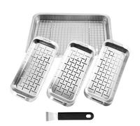 Cestello Acciaio Inossidabile Per - elegant versatile Griglia Vassoio da Grill, stylish, Base Piatta Rettangolare, BBQ Design Sicuro con | Multipurpose Outdoor Indoor Utility