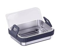 Cestello Airfryer - Teglia per arrosti resistente alle alte temperature per uso alimentare con coperchio, teglia antiaderente per per friggitrice ad aria per cottura croccante, utensile da c