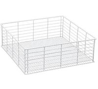 Cestello Cesto cestini lavastoviglie universale lavapiattini lavattazzine lavabicchieri cesto uso misto ricambio accessorio base vassoio da bar ristorante 40x40x13,5 cm in metallo plastificato bianco
