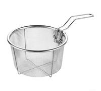 Cestello da cucina in acciaio inox per friggere, pentole calde e drenare l'olio con grande filtro e impugnatura sicura