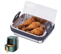 Cestello da Friggitrice ad Aria - Accessorio da Cucina Resistente al Calore con Coperchio Alimentare - Cestello per Cottura al Forno Teglia per Arrostire | per Cucina Ristorante Cottura