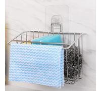 Cestello da parete in acciaio inox per lavello da cucina, 19 x 11 x 15 cm, colla non inclusa