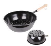 Cestello di avviamento a carbonella - Bruciatore a bricchette con facile trasferimento di calore, di presa con manico lungo in legno, resistenza alle alte temperature + fondo rapido flusso