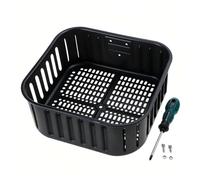 Cestello di ricambio per friggitrice ad aria calda, adatto per COSORI CP158 | 24,5 x 23,9 x 9,7 cm. Cestino con kit di montaggio: cambio rapido della maniglia, strato antiaderente antigraffio