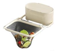 Cestello di scarico pieghevole per lavello, filtro multiuso in rete con ventosa, per rifiuti alimentari da cucina, bianco (bianco)