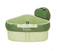 Cestello di scarico triangolare con base a ventosa per lavello da cucina, per gestire il flusso d'acqua e prevenire l'accumulo di detriti (verde (1))