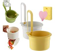 Cestello di scarico universale per lavello da cucina, multifunzione, regolabile, da appendere, raccogli rifiuti alimentari, con apertura a pressione, autopulente, per cucina e bagno
