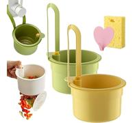 Cestello di scarico universale per lavello da cucina, multifunzione, regolabile, da appendere, raccogli rifiuti alimentari, con apertura a pressione, autopulente, per cucina e bagno