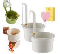 Cestello di scarico universale per lavello da cucina, multifunzione, regolabile, da appendere, raccogli rifiuti alimentari, con apertura a pressione, autopulente, per cucina e bagno