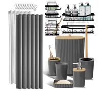 Cestello Doccia W/25 PC Accessori Bagno Set, Mensola Portabastoni per