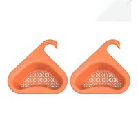 Cestello filtrante per lavello, Lavello da cucina 2 pezzi, angolo triangolare senza fori, utilizzato for filtrare i rifiuti domestici come gli avanzi(Orange)