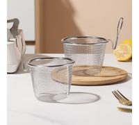 Cestello filtro da cucina in acciaio inox con design a parete per friggere e pentola calda, maglia fine per separare cibo e drenare l'olio in modo rapido ed efficace (argento)