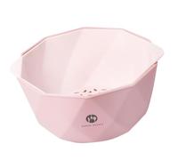 Cestello Filtro Doppio Strato in Plastica per Frutta e Verdura | Rosa, Design a Rete Interna, Drenaggio Rapido, Uso in Cucina Domestica, Cesto Portaoggetti