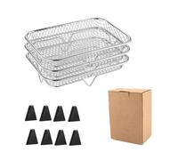 Cestello For Essiccatore Alimentare Gill Impilabile In Acciaio Inox A 3 Strati For Friggitrice Ad Aria, Accessorio For Friggitrice Ad Aria(Rectangular-8foot)