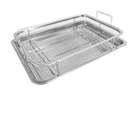 Cestello for friggitrice ad aria for forno, scatola antiaderente 2 in 1 for rivestimento di sopravvissuti con rete