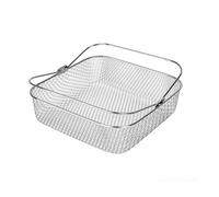 Cestello for friggitrice ad aria in acciaio inox quadrato da 20 cm, cestello for friggitrice ad aria con maniglia, cestello for friggitrice ad aria in metallo(Square)