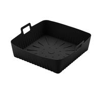 Cestello For Friggitrice Ad Aria XXL In Silicone Da 9 Pollici, Compatibile Con Cosori, Compatibile Con Ninja, 6-8QT-Vassoio Quadrato Riutilizzabile Sicuro For Il Forno(Black)