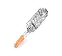 Cestello for grigliare con ruote, cestelli for griglia portatili in acciaio inossidabile, compatibili pesce, gamberi, carne, verdure, patatine fritte, accessorio for barbecue(45x8.8 cm)