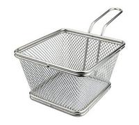 Cestello frittura Inox (12x12x7cm) Monoporzione Quadro Cromato 24810120ICV