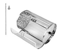 Cestello girevole per griglia: cestello per barbecue in acciaio inox e utensile per friggitrice ad aria, cestello per grigliate all'aperto, per grigliare all'aperto, cuocere i chicchi di caffè e
