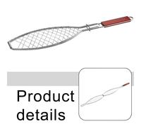 Cestello Griglia Barbecue Sicuro e Pratico per Gamberetti e Bistecche 60x15CM